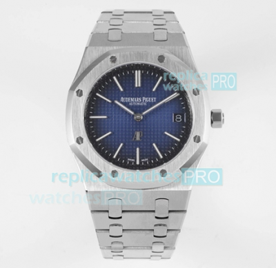 Audemars Piguet Royal Oak Jumbo Extra Thin 15202 Blue Dial Black Inner Replica Watch 39MM